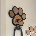 Personalised paw print leash holder — black