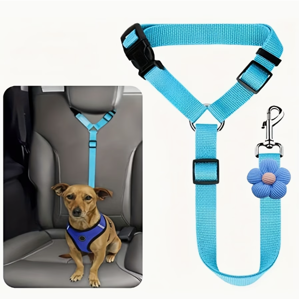 Adjustable Dog Car Seatbelt — blue
